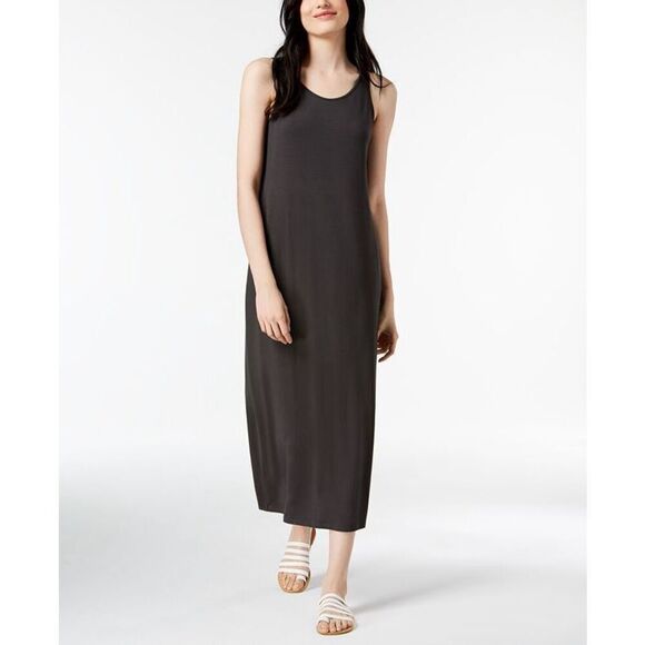 ✨EILEEN FISHER Stretch Jersey Grey Sz Small Maxi Dress✨ - Picture 2 of 9